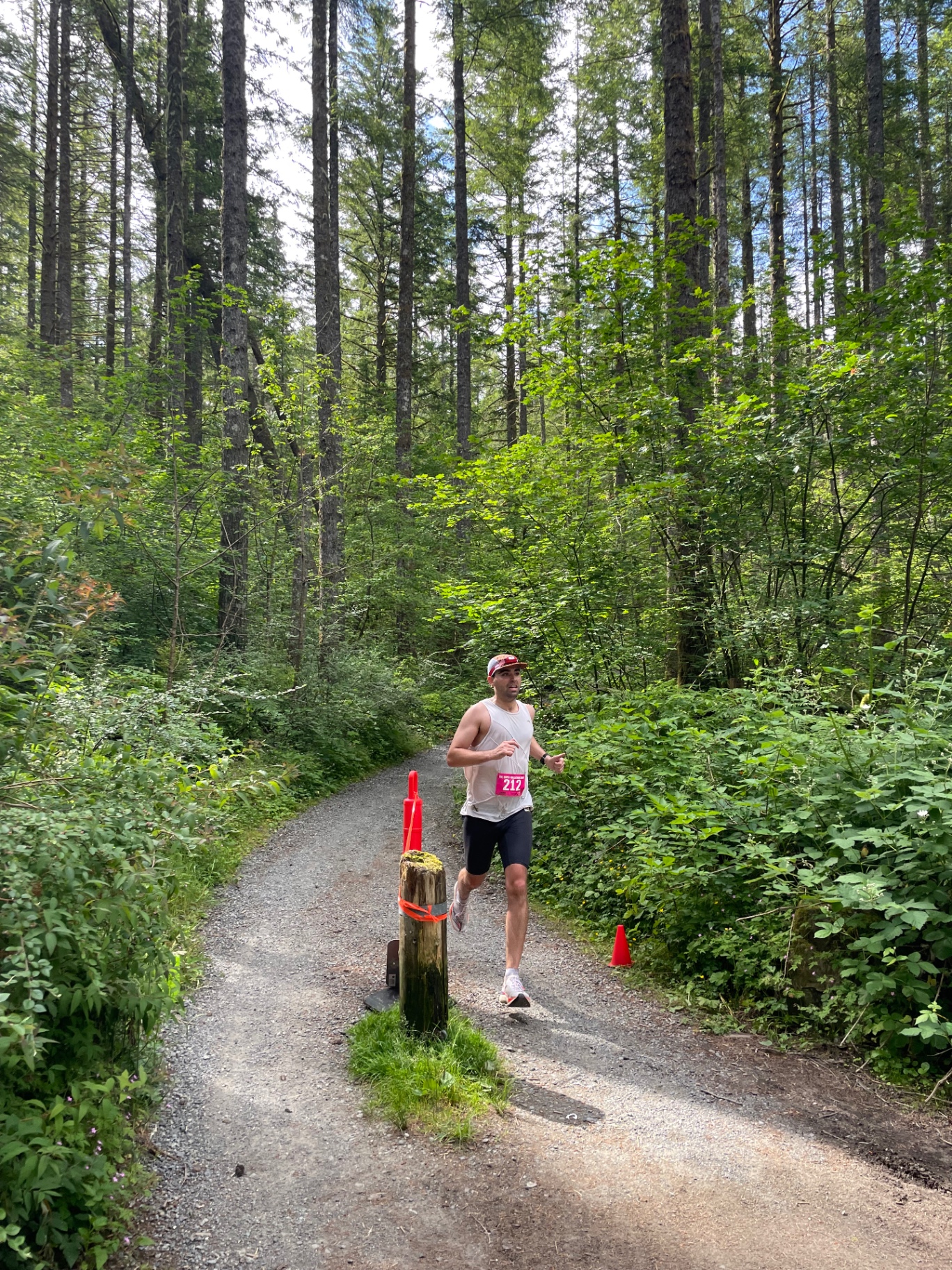 Bryan running a trail race in the Pacific Northwest